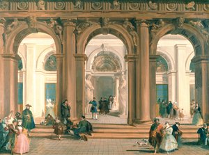 Ingången till Biblioteca Marciana, Piazzetta, Venedig