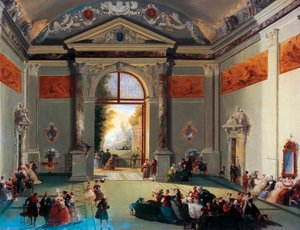 Venetiansk konversation, av Giuseppe Bernardino Bison (1762-1844), olja på duk, Italien av Giuseppe Bernardino Bison