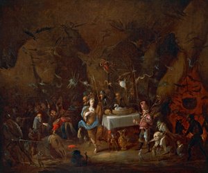 Häxor möts, av Giuseppe Bernardino Bison (1762-1844), olja på duk, Italien