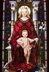 Madonna Enthroned (målat glas)