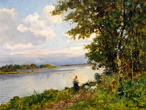 Återkommer på kvällen (olja på panel) av Giuseppe Buscaglione