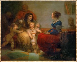 Cornelie, mere des Gracques - Cornelia, Gracchis moder med sina söner Tiberius och Gaius och sin dotter Sempronia ... av Giuseppe Cades