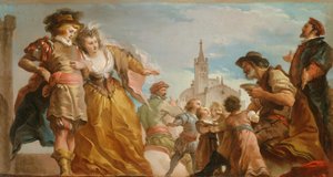 Mötet mellan Gautier, greve av Antwerpen, och hans dotter, Violante, ca. 1787.