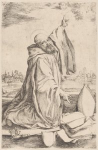 En helig biskop av benediktinerorden..., 1620-30.