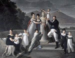 (Familj till kung Francesco I av de två Sicilierna). Från vänster till höger: Maria Isabella di Borbone-Spain (andra fru till Francesco I), Maria Carolina Ferdinanda, Maria Antonietta storhertiginna di Toscana, Luisa Carlotta, Maria Cristina drottning av S