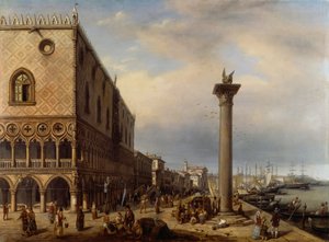 Riva degli Schiavoni (gångväg) i Venedig, av Giuseppe Cannella (1788-1847) av Giuseppe Canella
