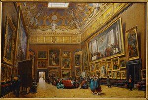 Salon Carre på Louvren-museet ... av Giuseppe Castiglione