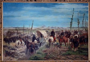 Italienskt militärläger vid slaget vid Magenta 1859 (olja på duk
