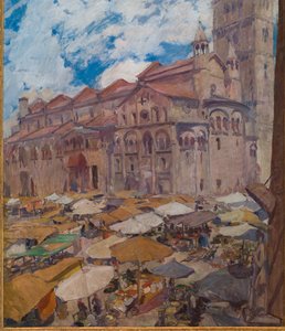 Grande Square i Modena (oljemålning på duk)