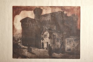 Vignolas slott (etsning och akvatint på papper, tallrik)
