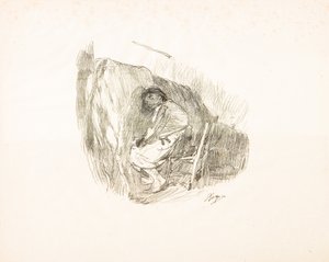 Mjölkningen (litografi) av Giuseppe Graziosi