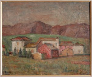 By vid foten av bergen (olja på duk) av Giuseppe Graziosi