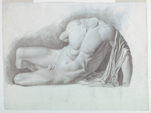 Akademisk studie av en rollbesättning av en klassisk naken av Giuseppe Longhi