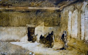 Vardagsrum, 1900-talet (olja på kartong) av Giuseppe Maggi