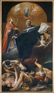 Die Unbefleckte Empfängnis mit den Heiligen Anselm und Martin von Giuseppe Maria (1665-1747) Crespi