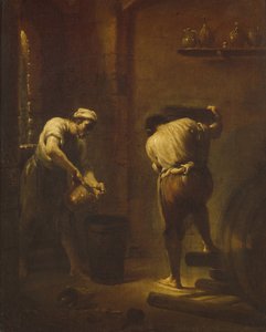 Scen i källaren, ca 1710-1715. av Giuseppe Maria Crespi