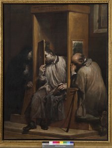 Johannes av Nepomuk hör bekännelse från drottningen av Böhmen, 1729-41