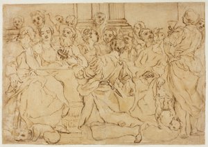 Studera för äktenskapet i Cana av Giuseppe Maria Crespi