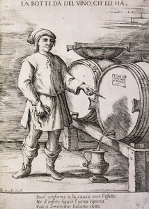 Fat som ger vin som innehåller, Ordspråk av Giuseppe Maria Mitelli