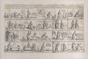 Gioco Delle Donne, E Sue Facende Game of Wives, And Their Chores, 1654-1718. av Giuseppe Maria Mitelli
