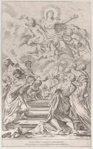 Plåt 2: Jungfruns antagande, 1678. av Giuseppe Maria Mitelli