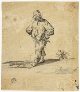 Stående bonde med armarna i vädret av Giuseppe Maria Mitelli