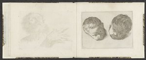 Två huvuden av små barn Ritningsexempel (serietitel) Mitelli intaglio (serietitel) av Giuseppe Maria Mitelli