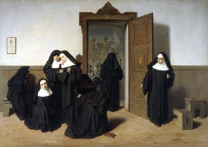 Antiklerikalism, undertryckande av kloster, målning av G. Mazza.