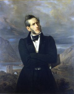 Porträtt av Alessandro Manzoni. Målning av Molteni. 1800-talet.