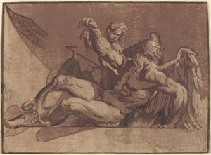 Saturnus av Giuseppe Nicolo Vicentino, after Giovanni Antonio Pordenone