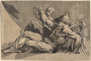 Saturnus av Giuseppe Nicolo Vicentino, after Giovanni Antonio Pordenone