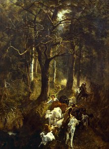 Betande i Fontainebleau, av Giuseppe Palizzi (1812-1888).