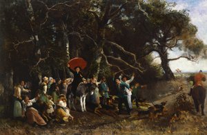 Predikan avbruten, av Giuseppe Palizzi (1812-1888), olja på duk