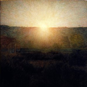 The Rising Sun-målning av Giuseppe Pellizza da Volpedo (1868-1907) 1904 Dim.155x155 cm Roms galleri för modern konst