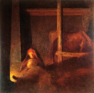 Den gamla kvinnan i ladan av Giuseppe Pellizza da Volpedo