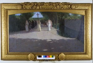 Kortegen. Målning av Giovanni Pellizza da Volpedo (1868-1907) av Giuseppe Pellizza da Volpedo