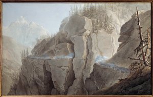 Första italienska fälttåget (1796-1797): "" Fransmännen från Napoleon Bonapartes armé (1769-1821) tvingar fienden att överge den befästa föroreningen av La Clusse (Cluse) i Vallee d
