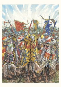 De franska riddarnas anfall i slaget vid Azincourt (25 oktober 1415) av Giuseppe Rava