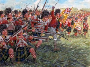 Första imperiet: Det skotska infanteriets anfall i slaget vid Waterloo av Giuseppe Rava