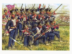 Första kejsardömet, tyska fälttåget: Polskt infanteri i slaget vid Leipzig i oktober 1813 - Första kejsardömet, tyska fälttåget: polskt infanteri i slaget vid Leipzig (Nationernas slag), oktober 1813 - Illustration av Giuseppe Rava av Giuseppe Rava