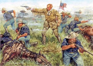 Indianernas krig mellan Sioux- och Cheyenneindianerna och USA: George Armstrong Custers (1839-1876), amerikansk kavallerigeneral, sista slag, 25 juni, vid slaget vid Little Big Horn (Bighorn), Montana av Giuseppe Rava