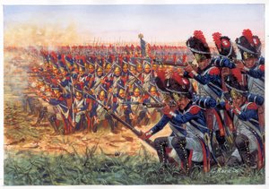 Napoleon I:s (1769-1821) kejserliga garde vid slaget vid Waterloo av Giuseppe Rava