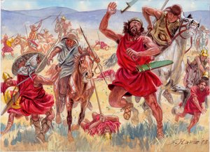 De thessaliska ryttarna överraskar spartanerna av Giuseppe Rava