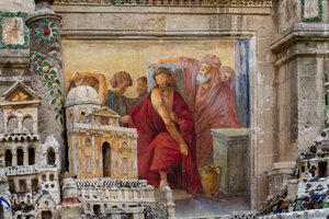 Stations of Cross, Golgata som består av majolikaplattor från 1500-1800-talen av Giuseppe Renato Greco