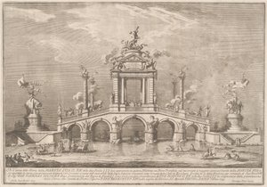 En triumfbro prydd med reliker från staden Ercolano, 1755. av Giuseppe Vasi
