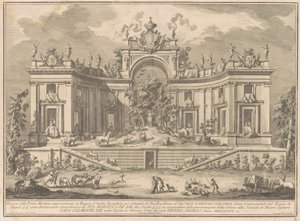 Prima Macchina för Kina 1766: Orpheus palats av Giuseppe Vasi, after Giuseppe Palazzi, after Paolo Posi
