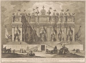 Prima Macchina för Kina 1772: En byggnad tillägnad kinesisk filosofi av Giuseppe Vasi, after Giuseppe Palazzi, after Paolo Posi