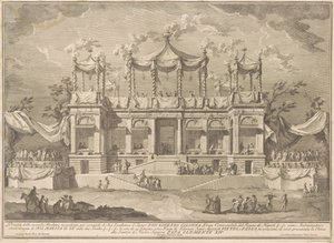 Seconda Macchina för Kina 1770: Fiskmarknadsportiken av Giuseppe Vasi, after Giuseppe Palazzi, after Paolo Posi