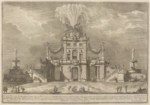 Ett Royal Hunt Casino på landsbygden, för "Chinea"-festivalen av Giuseppe Vasi after Paolo Posi