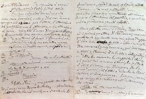 Handskrivet brev från Giuseppe Verdi till Aida librettos författare Antonio Ghislanzoni